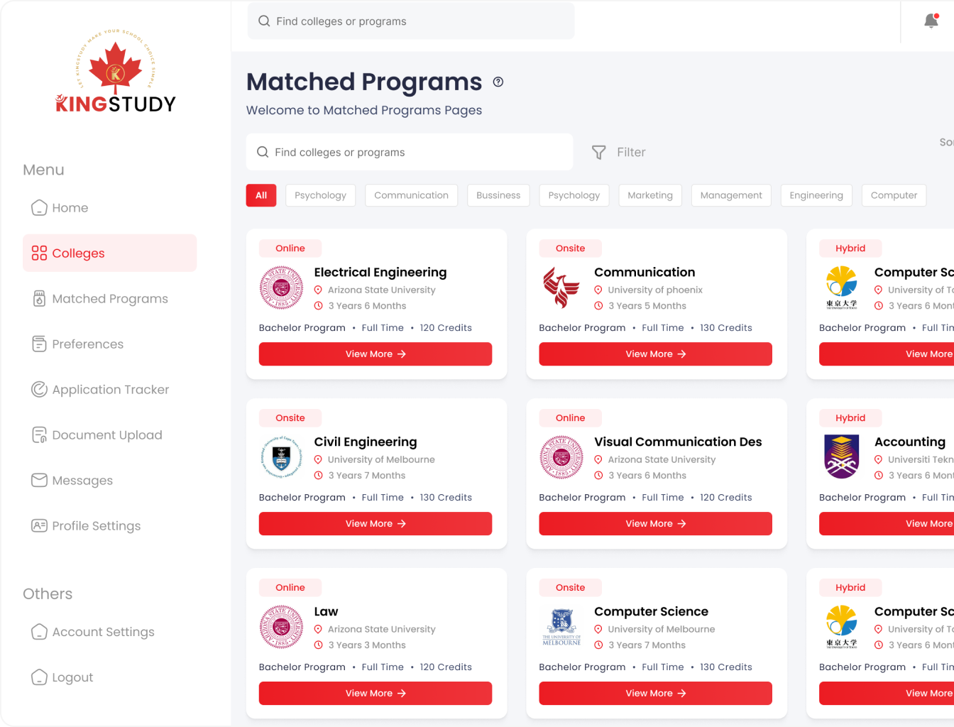 Student Program Matching